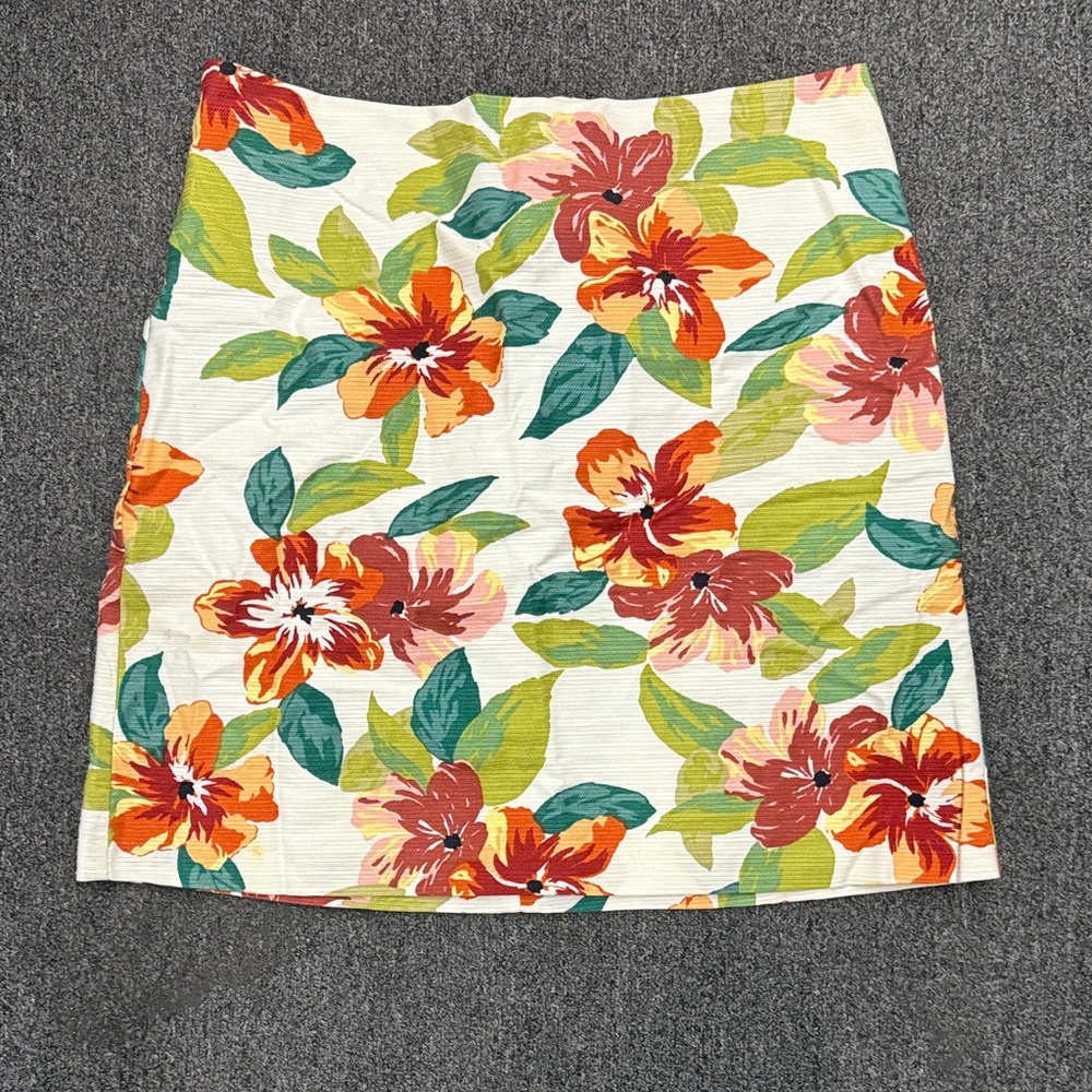 Ann Taylor Factory Floral Mini Skirt - Red, Orange, Green